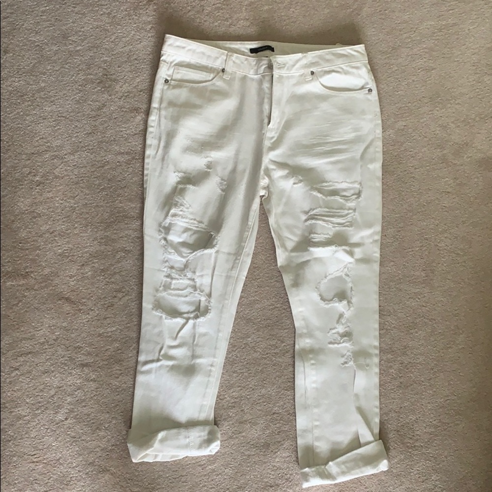 forever 21 white ripped jeans